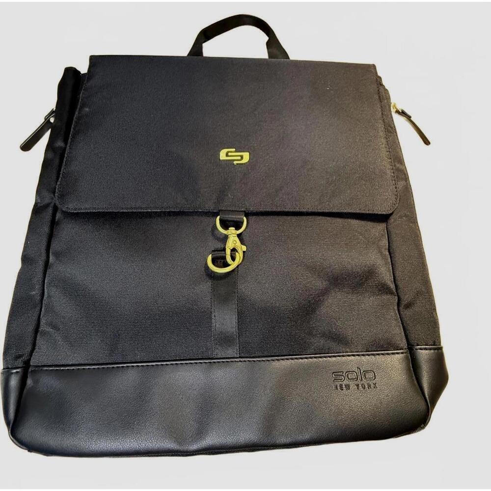 ***Solo New York Austin Hybrid Tote Backpack Black Academia Travel Career